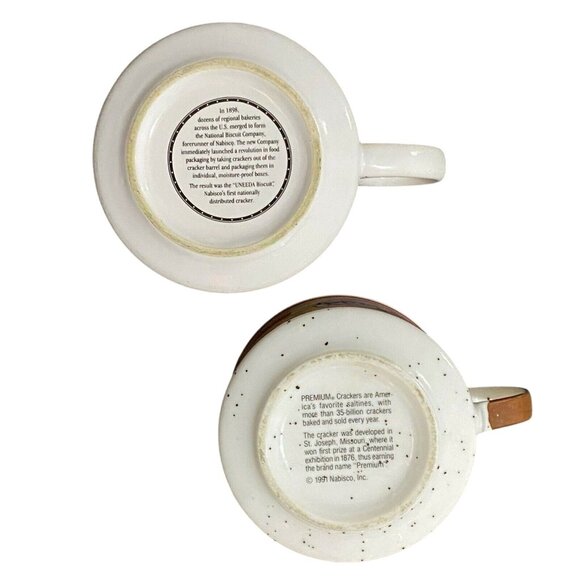 Nabisco Crackers Soup Mug Lot of 2 Advertising Kitchen Decor Foodie - Picture 6 of 7